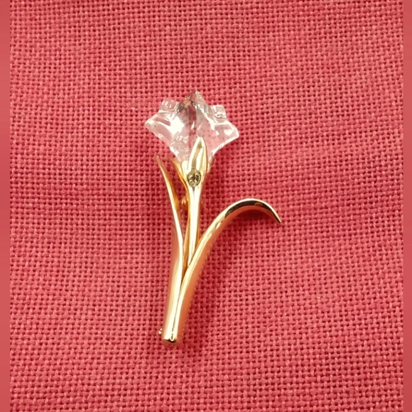 Swarovski crystal flower brooch Tulip ? , vintage retired - Picture 1 of 5